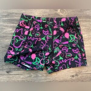BCG Girls size 6 Pink and Green Dance Spandex Shorts